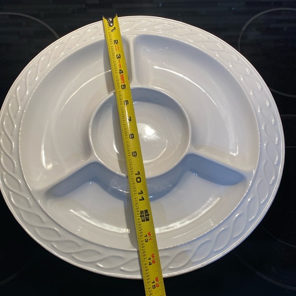 Vintage white Porcelain Divided Serving Platter - Picture 5 of 7